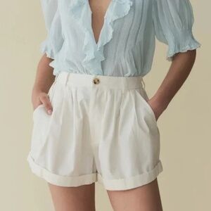 Doen High Waist Cream Shorts